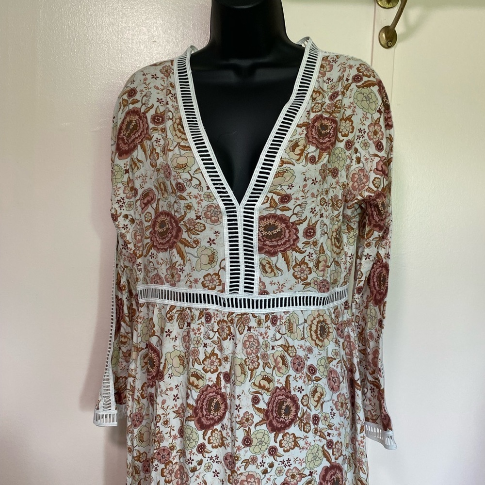 LUCCA- vintage Floral embroided lace Maxi Dress - Picture 3 of 8